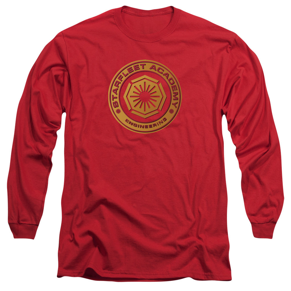 Star Trek Engineering Mens Long Sleeve Shirt Red Officially Licensed