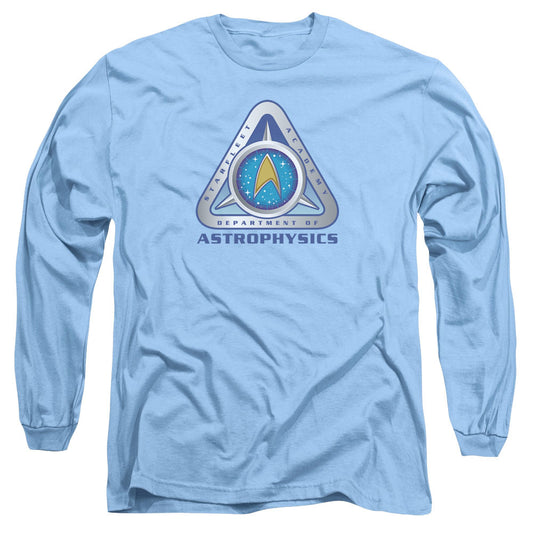 Star Trek Astrophysics Mens Long Sleeve Shirt Carolina Blue Officially Licensed