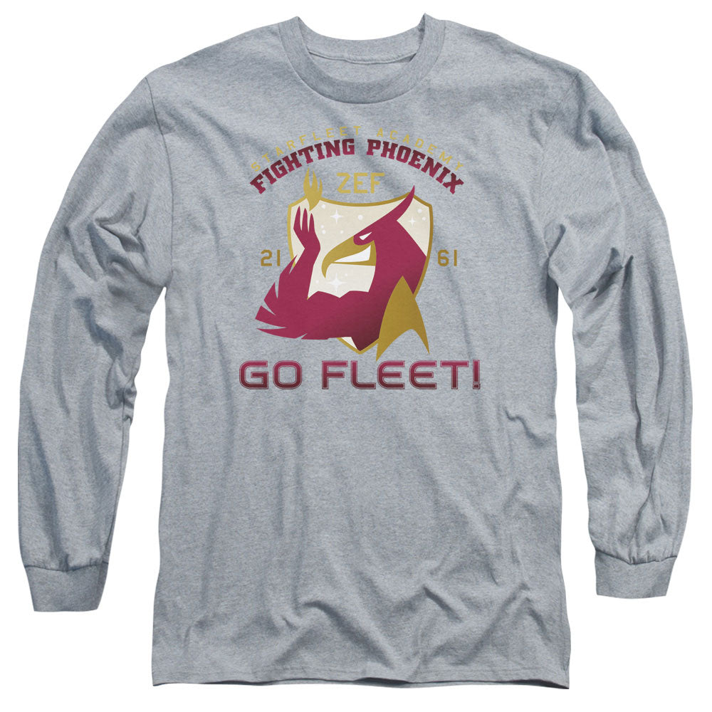 Star Trek Fighting Phoenix Mens Long Sleeve Shirt Athletic Heather Officially Licensed