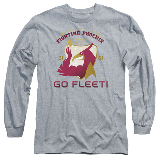 Star Trek Fighting Phoenix Mens Long Sleeve Shirt Athletic Heather Officially Licensed