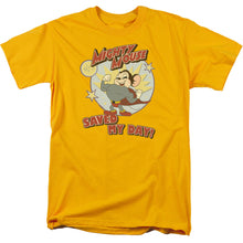Load image into Gallery viewer, Mighty Mouse Vintage Day Mens T Shirt Gold
