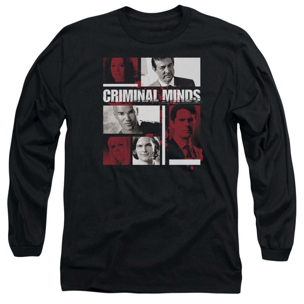 Criminal Minds Character Boxes Mens Long Sleeve Shirt Black Officially Licensed