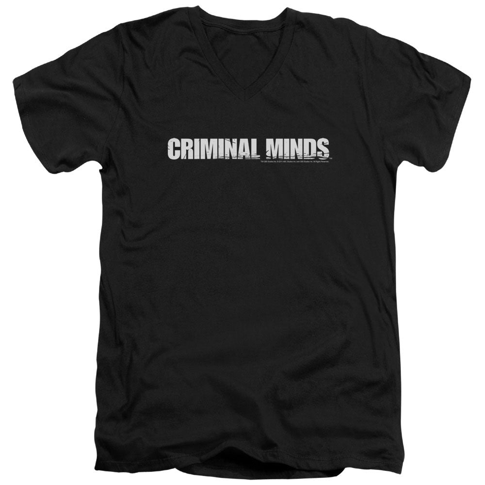 Criminal Minds Logo Mens Slim Fit V-Neck T Shirt Black