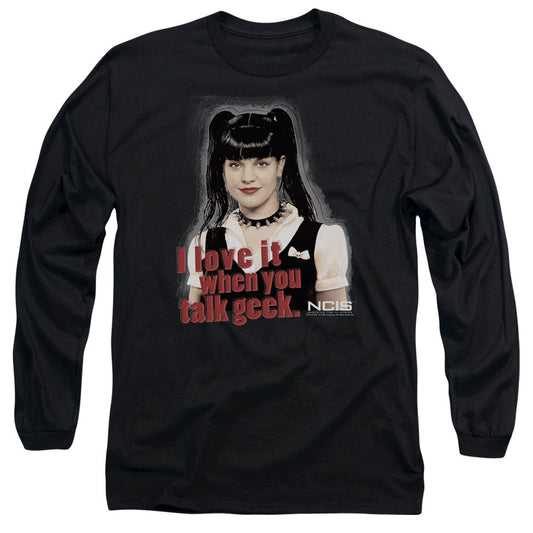 Ncis Geek Talk Mens Long Sleeve Shirt Black