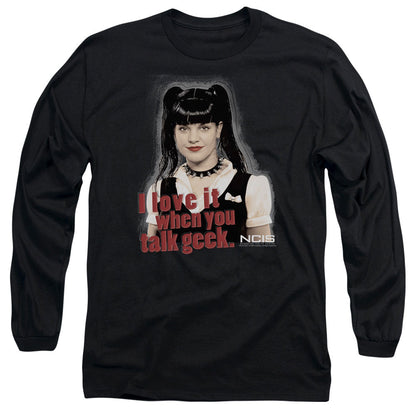 Ncis Geek Talk Mens Long Sleeve Shirt Black