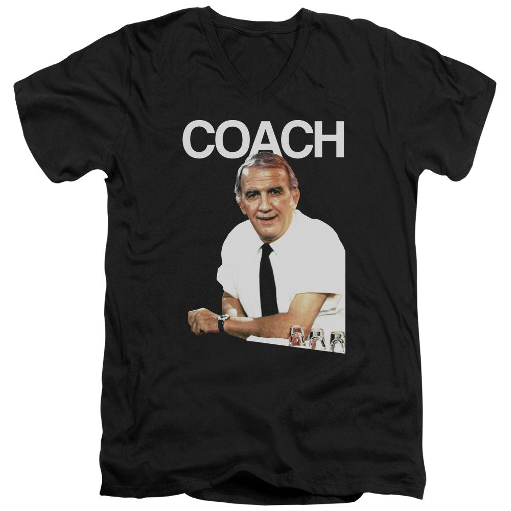 Cheers Coach Mens Slim Fit V-Neck T Shirt Black