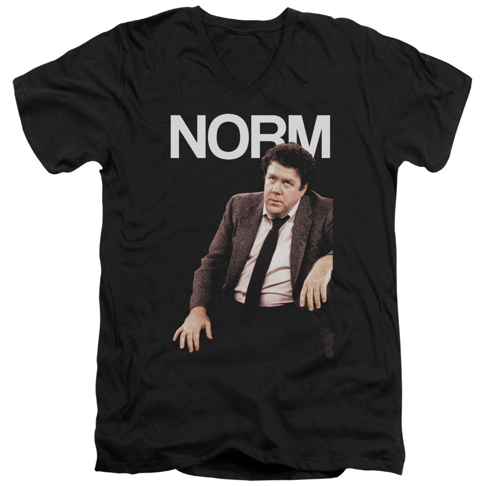 Cheers Norm Mens Slim Fit V-Neck T Shirt Black