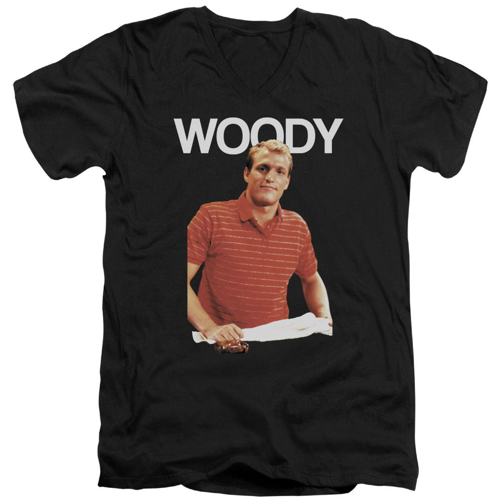 Cheers Woody Mens Slim Fit V-Neck T Shirt Black