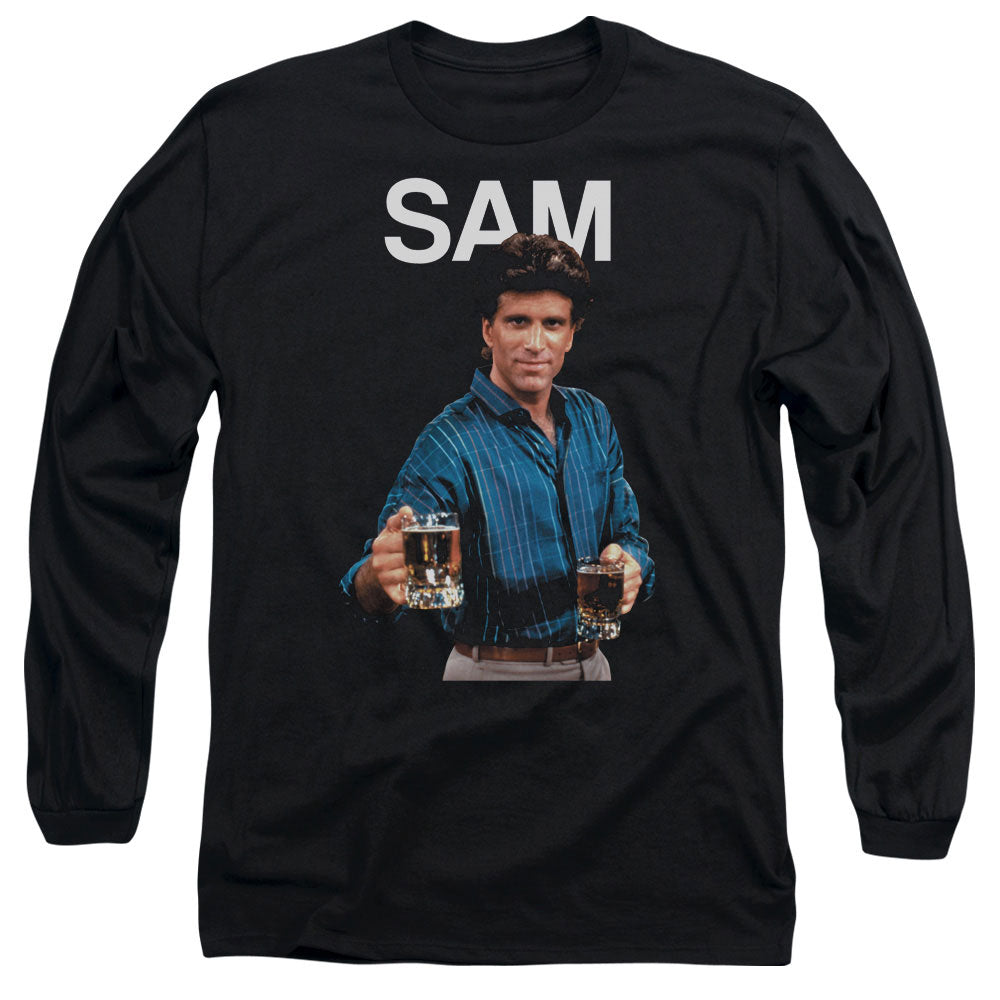 Cheers Sam Mens Long Sleeve Shirt Black Officially Licensed