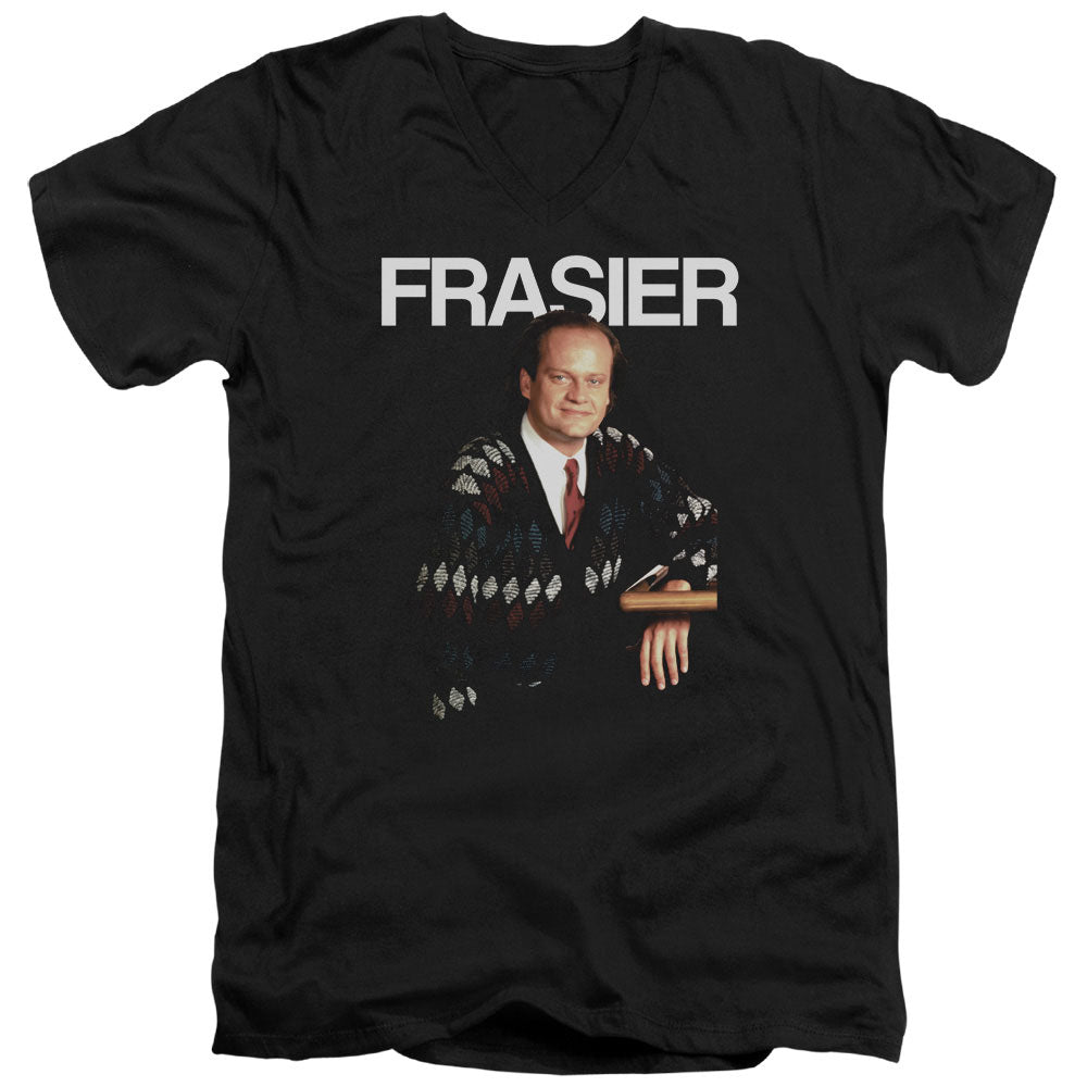 Cheers Frasier Mens Slim Fit V-Neck T Shirt Black