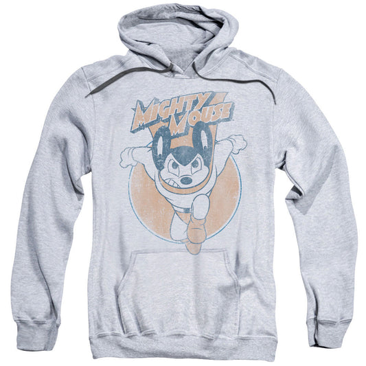Mighty Mouse Flying With Purpose Mens Hoodie Athletic Heather