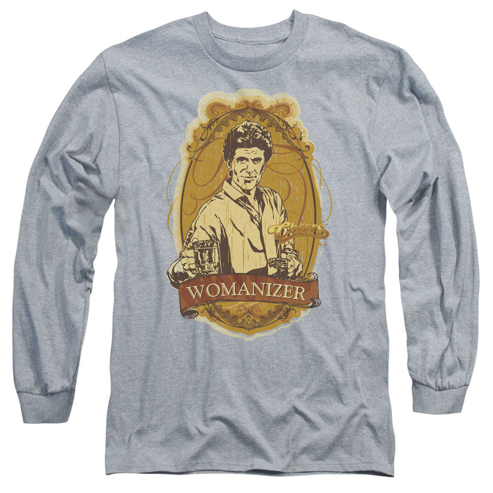 Cheers Womanizer Mens Long Sleeve Shirt Athletic Heather Officially Licensed