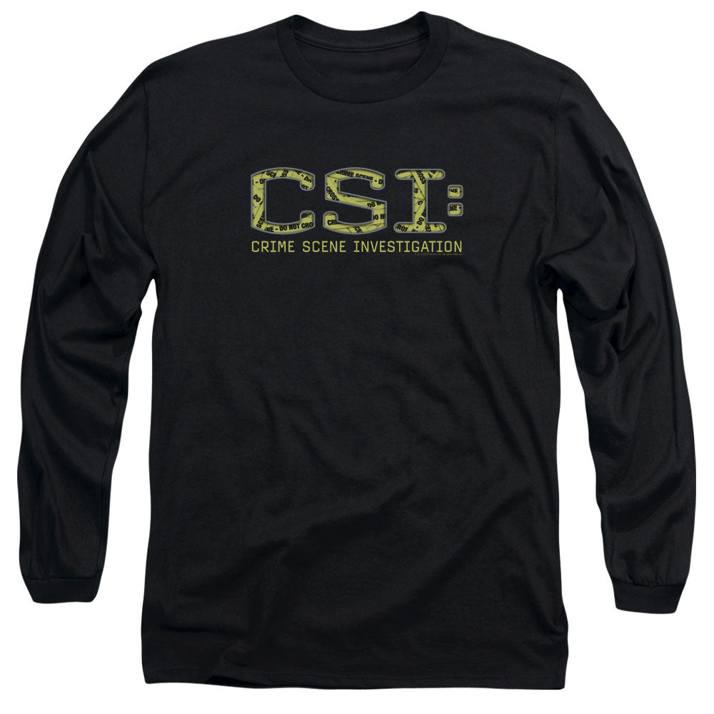 Csi Collage Logo Mens Long Sleeve Shirt Black Officially Licensed