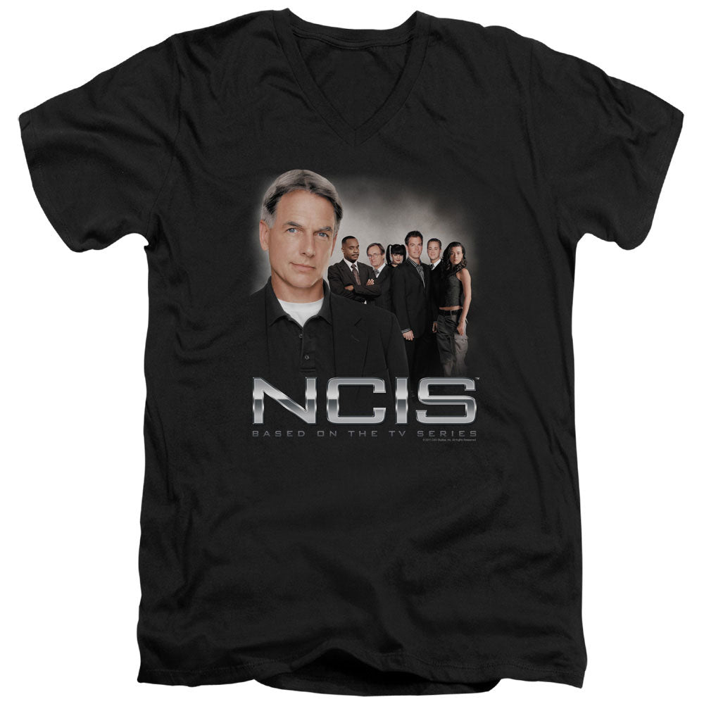 Ncis Investigators Mens Slim Fit V-Neck T Shirt Black