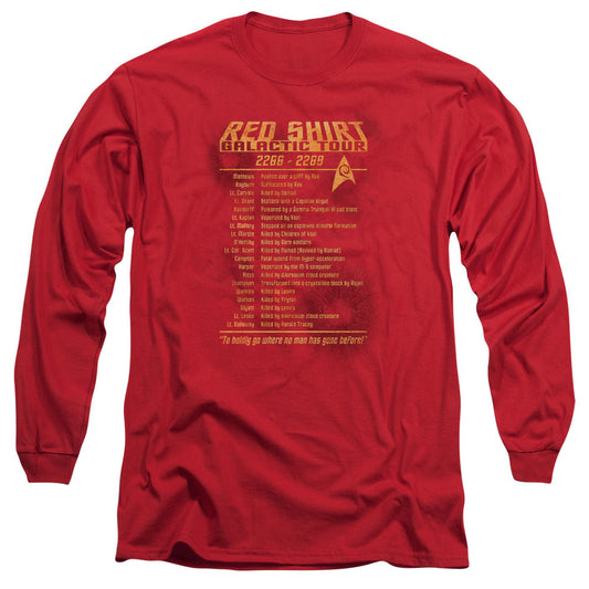 Star Trek Red Shirt Tour Mens Long Sleeve Shirt Red Officially Licensed