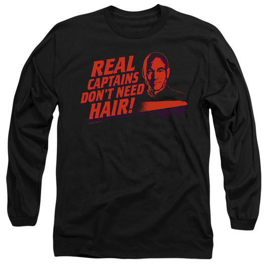 Star Trek Real Captain Mens Long Sleeve Shirt Black Officially Licensed