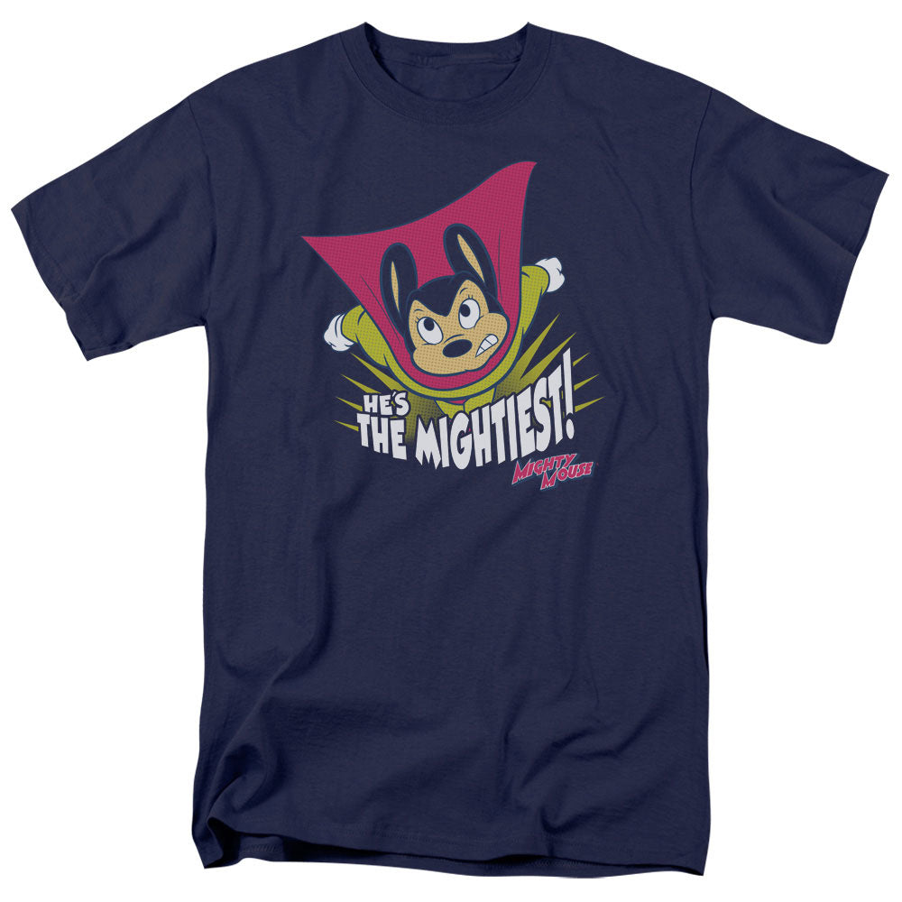 Mighty Mouse The Mightiest Mens T Shirt Navy