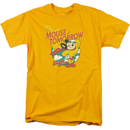 Mighty Mouse Mouse Of Tomorrow Mens T Shirt Gold
