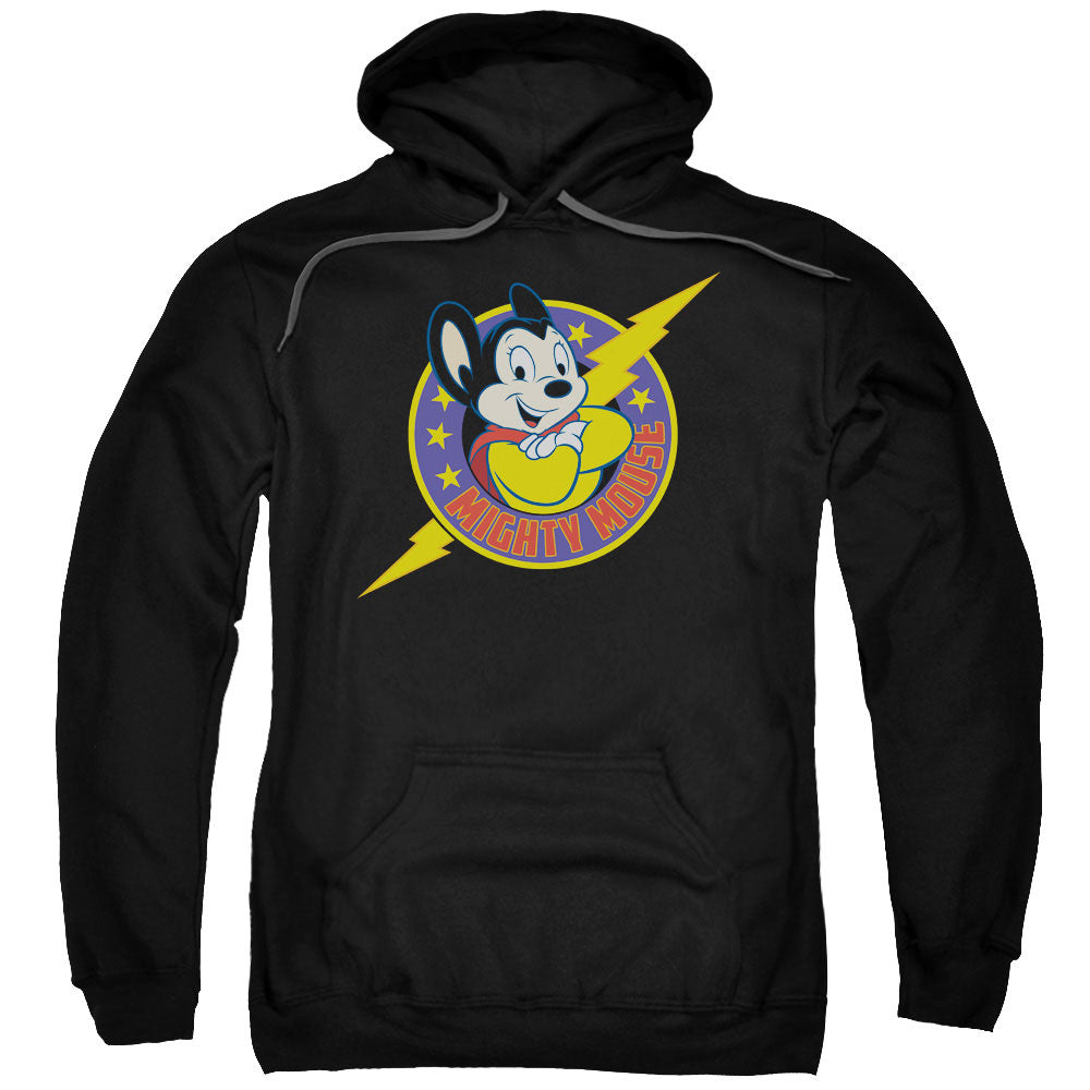 Mighty Mouse Mighty Hero Mens Hoodie Black