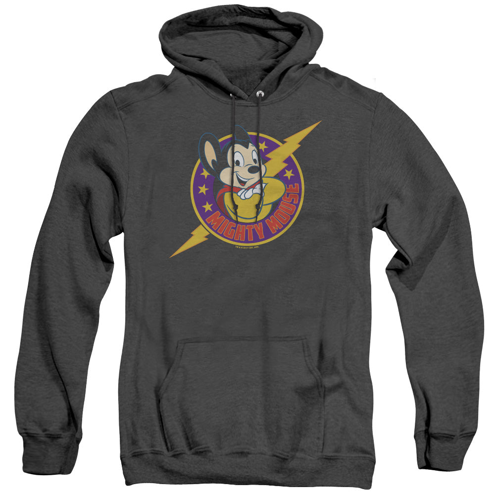Mighty Mouse Mighty Hero Heather Mens Hoodie Black