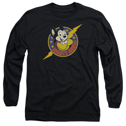 Mighty Mouse Mighty Hero Mens Long Sleeve Shirt Black