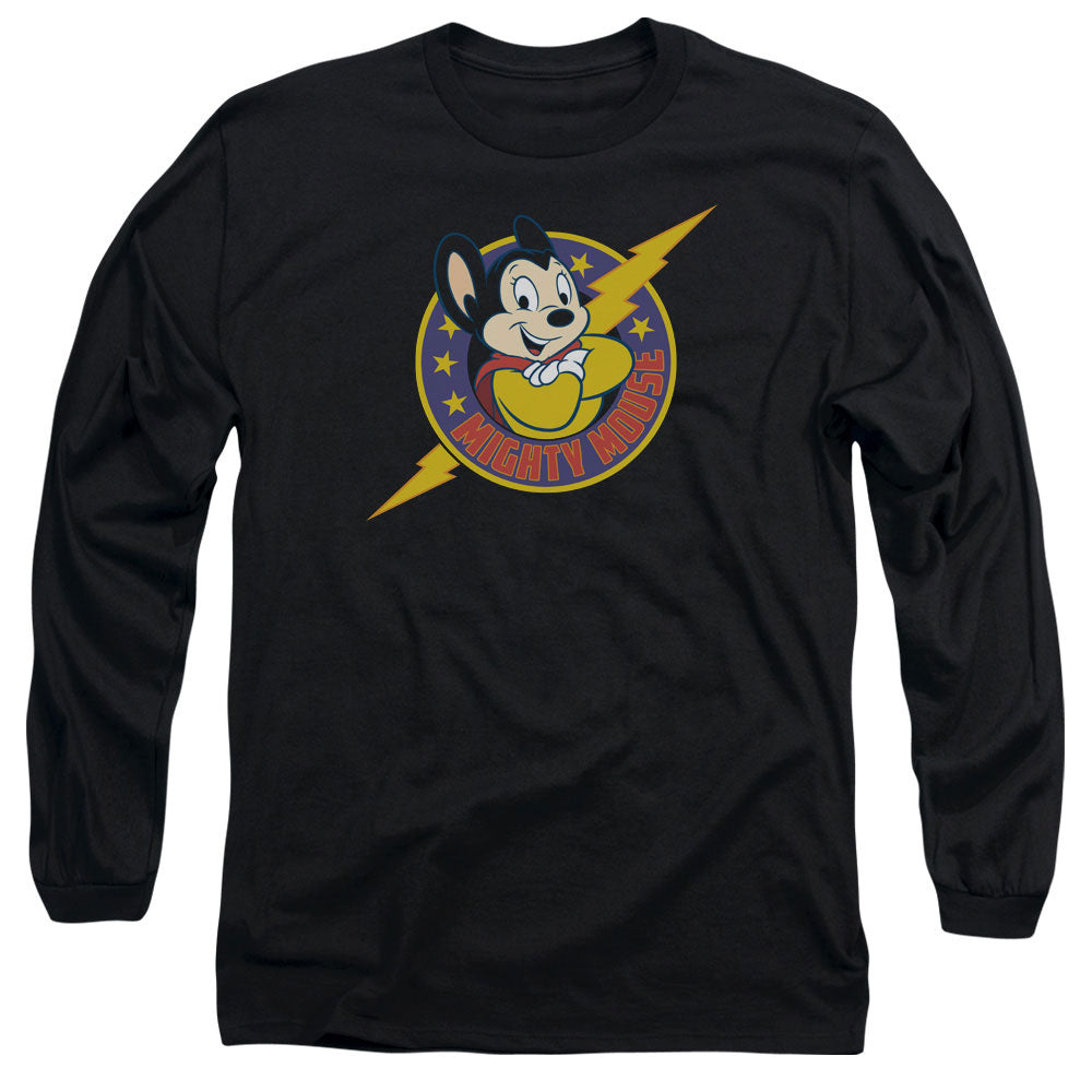 Mighty Mouse Mighty Hero Mens Long Sleeve Shirt Black