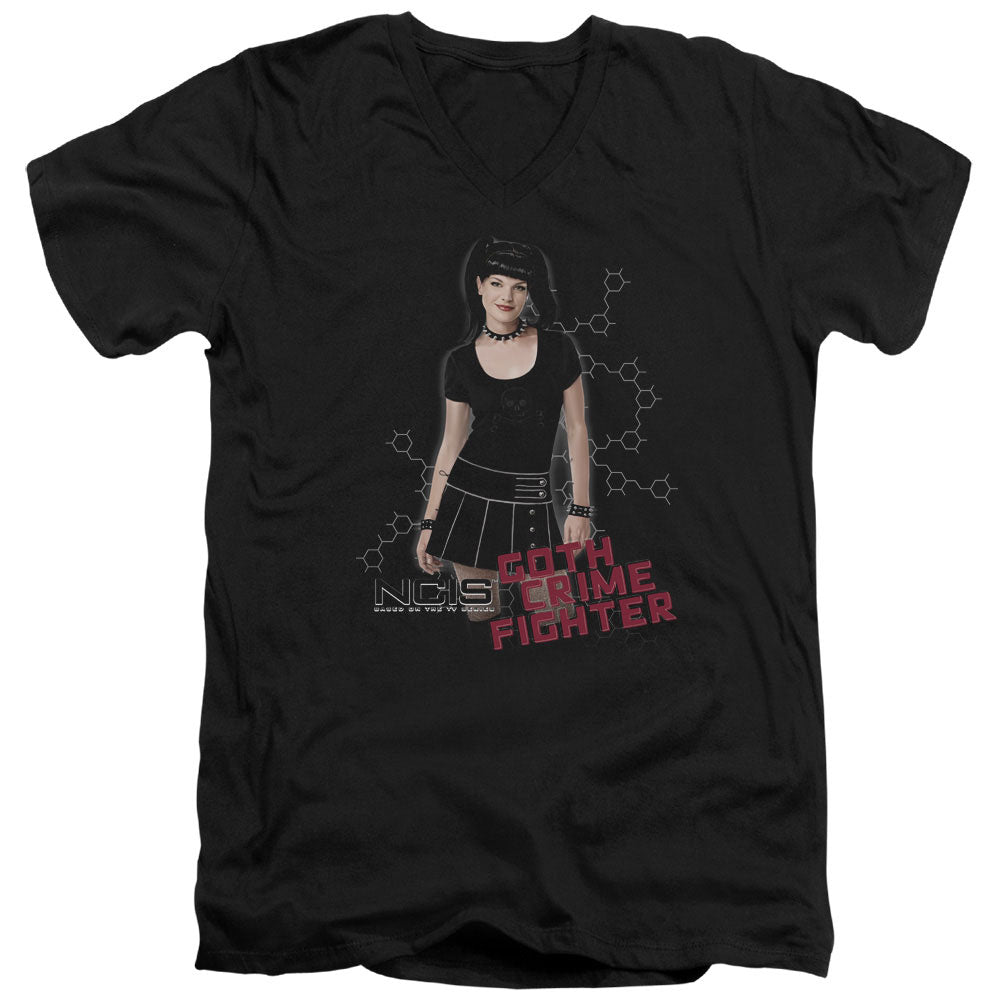 Ncis Goth Crime Fighter Mens Slim Fit V-Neck T Shirt Black