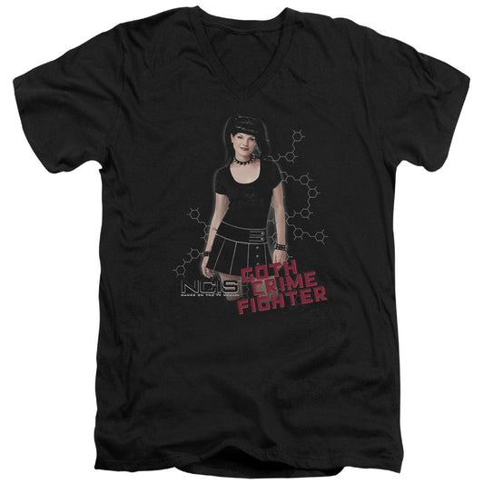 Ncis Goth Crime Fighter Mens Slim Fit V-Neck T Shirt Black