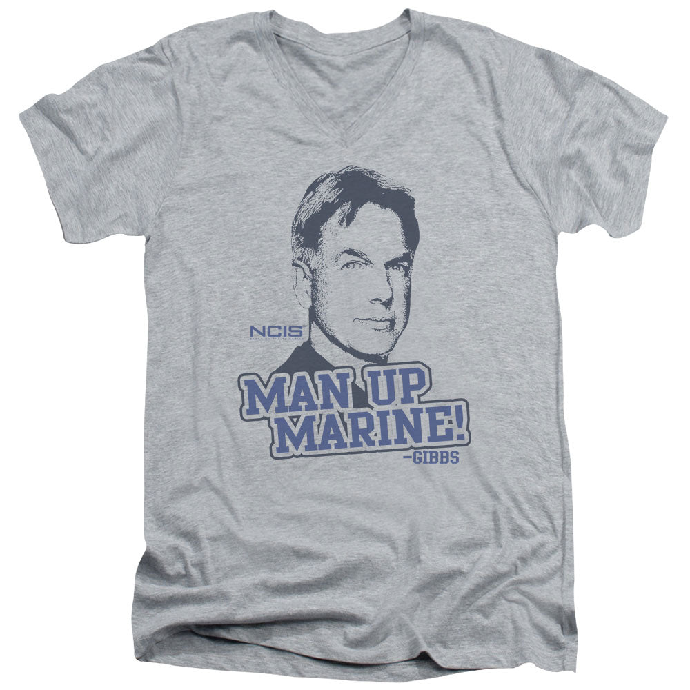 Ncis Man Up Mens Slim Fit V-Neck T Shirt Athletic Heather
