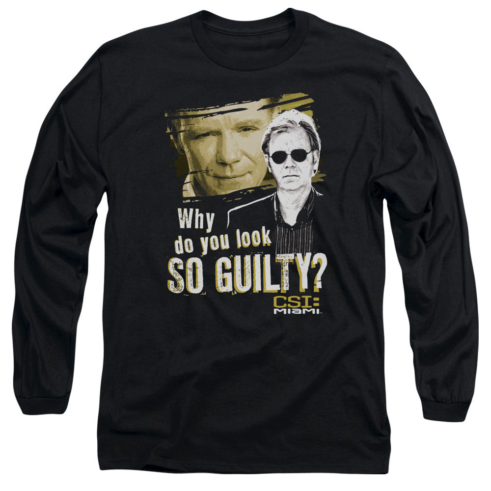 Csi Miami So Guilty Mens Long Sleeve Shirt Black Officially Licensed