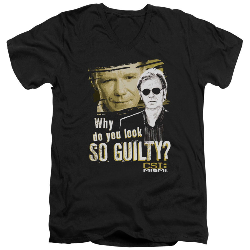 Csi Miami So Guilty Mens Slim Fit V-Neck T Shirt Black
