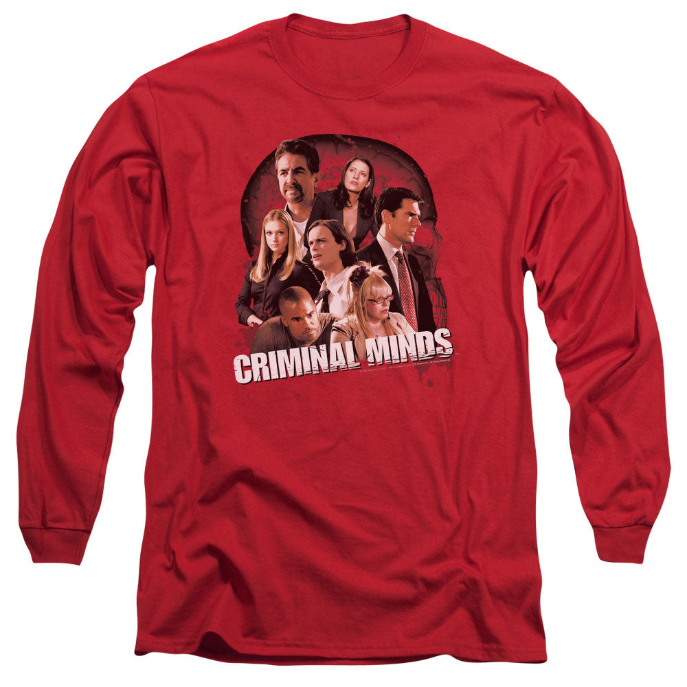 Criminal Minds Brain Trust Mens Long Sleeve Shirt Red Officially Licensed