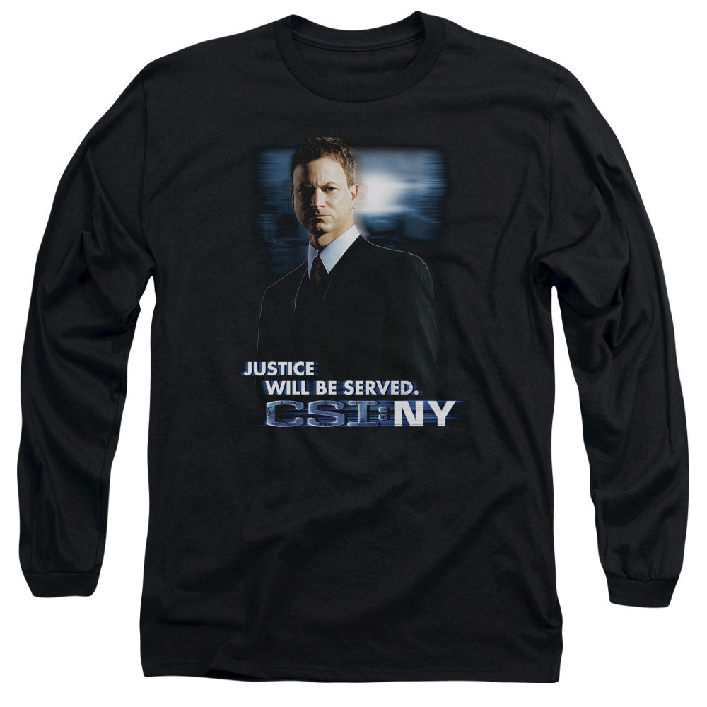 Csi:Ny Justice Served Mens Long Sleeve Shirt Black Officially Licensed