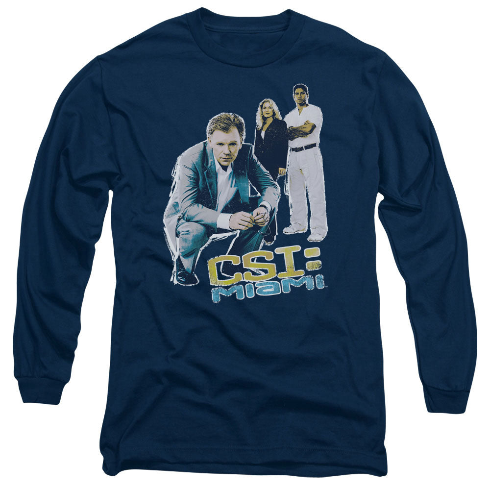 Csi:Miami In Perspective Mens Long Sleeve Shirt Navy Officially Licensed