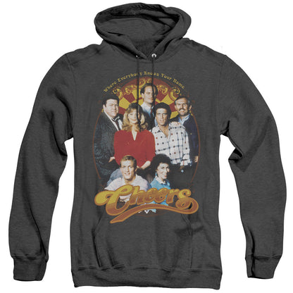 Cheers Group Shot Heather Mens Hoodie Black