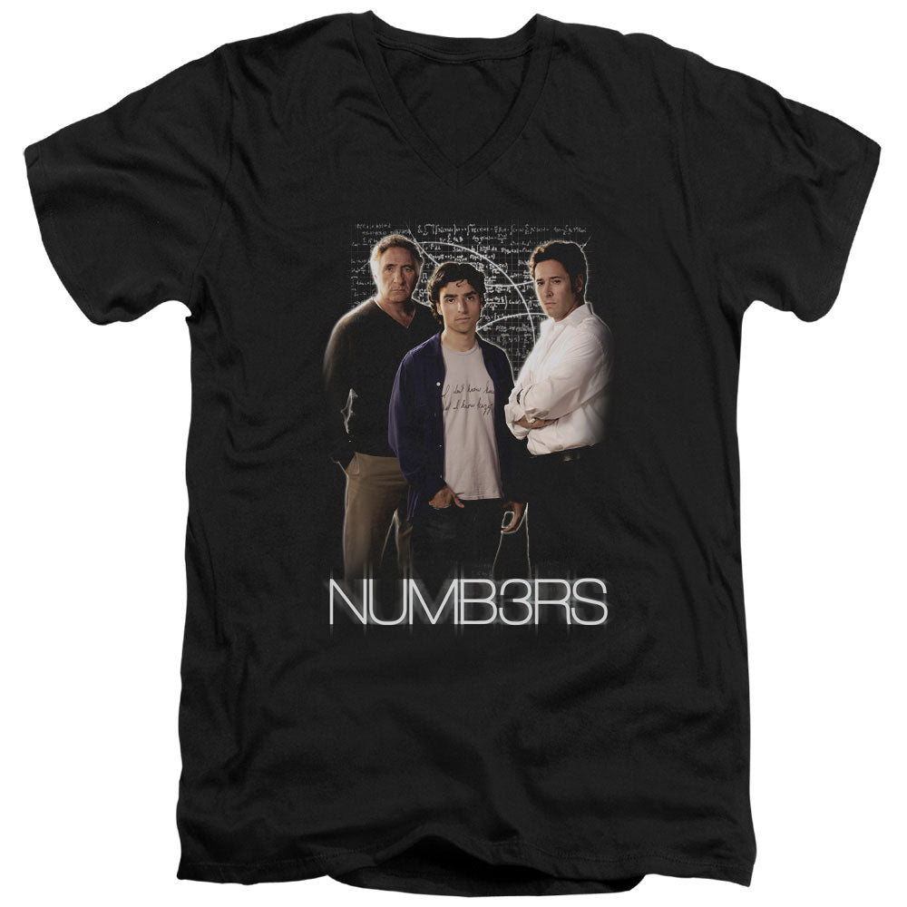 Numbers Equations Mens Slim Fit V-Neck T Shirt Black