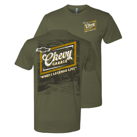 Chevrolet "Garage Legends" Mens T Shirt Green