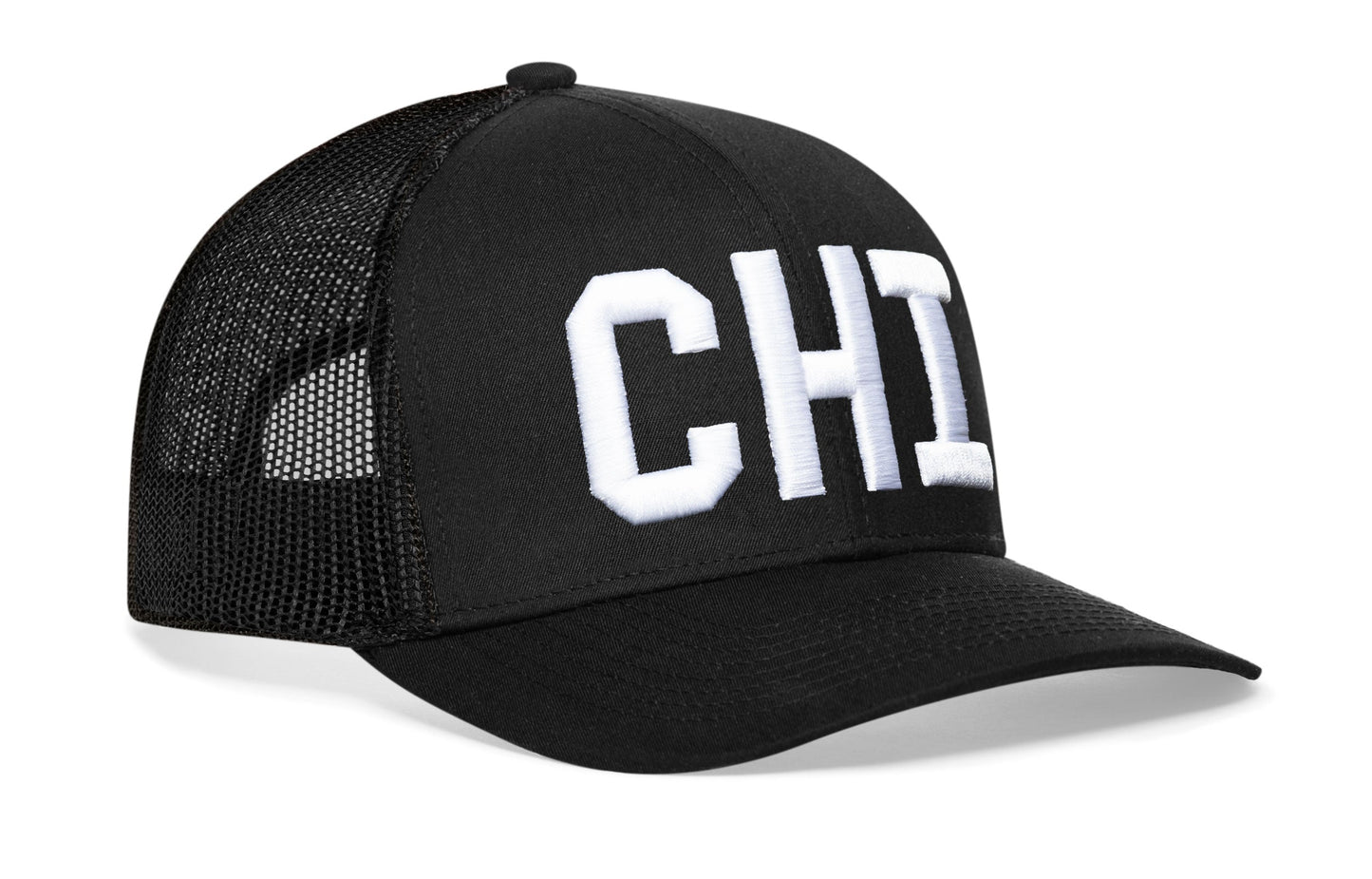 Chicago White Block Trucker Haka Hat Black Illinois Snapback
