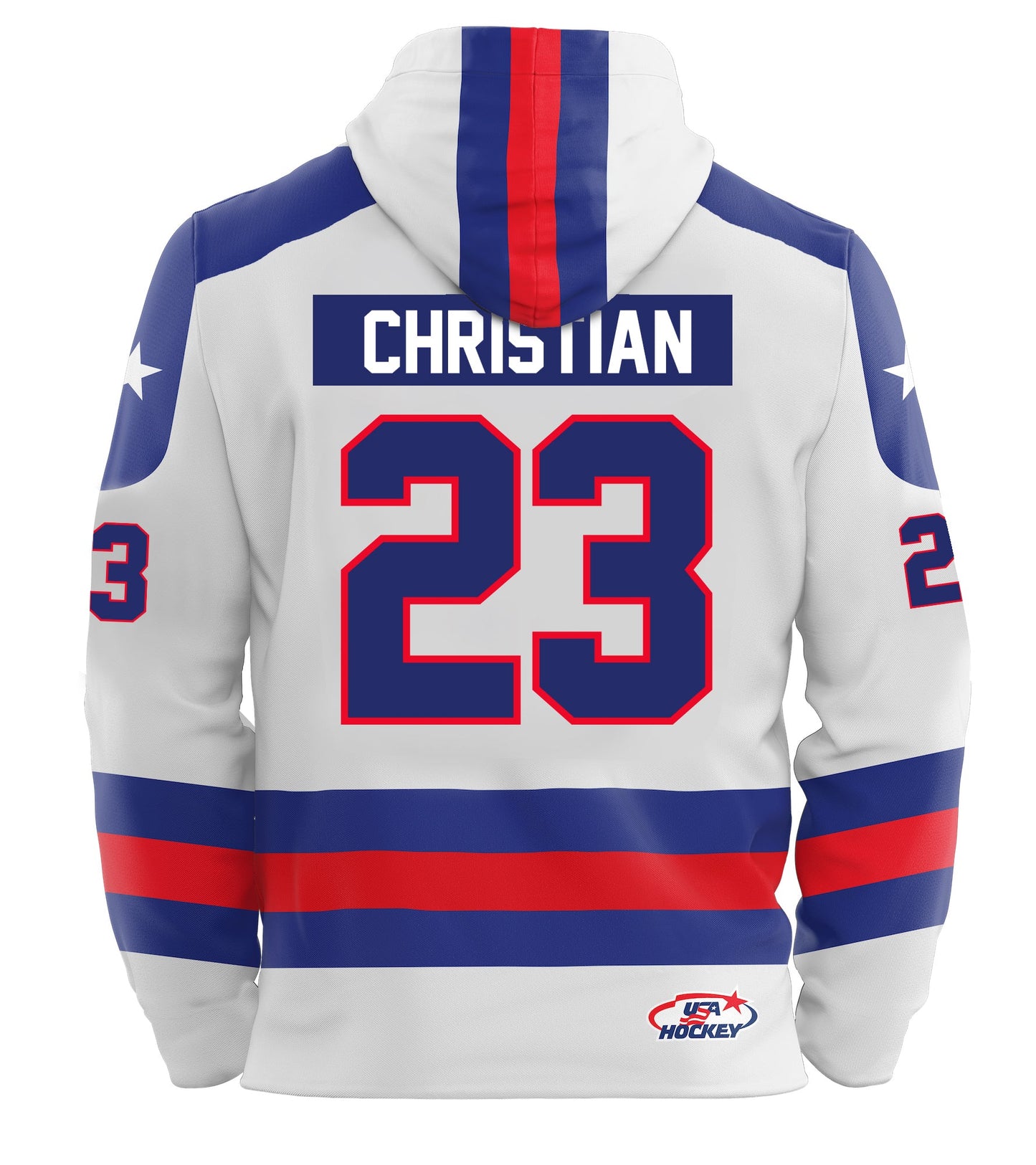 Dave Christian USA Hockey Miracle on Ice 1980 Team Jersey Official White Hoodie