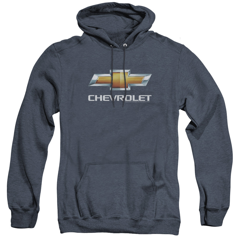 Chevrolets Chevy Bowtie Stacked Heather Mens Hoodie Navy