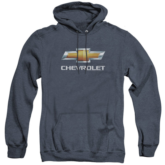 Chevrolets Chevy Bowtie Stacked Heather Mens Hoodie Navy