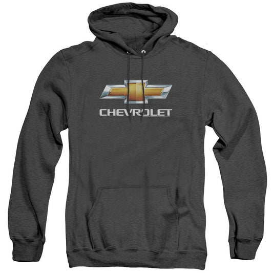 Chevrolets Chevy Bowtie Stacked Heather Mens Hoodie Black