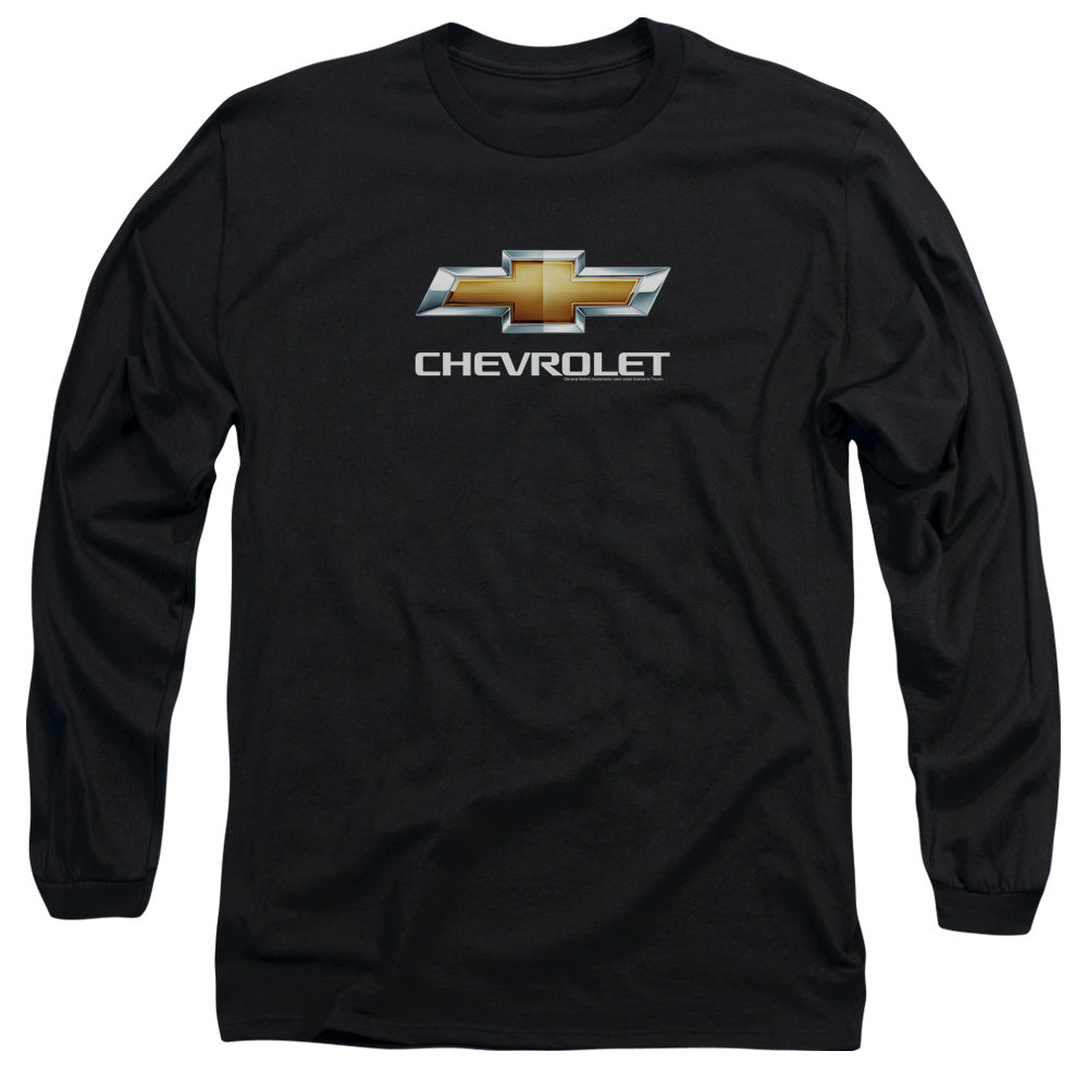 Chevrolets Chevy Bowtie Stacked Mens Long Sleeve Shirt Black Officially Licensed