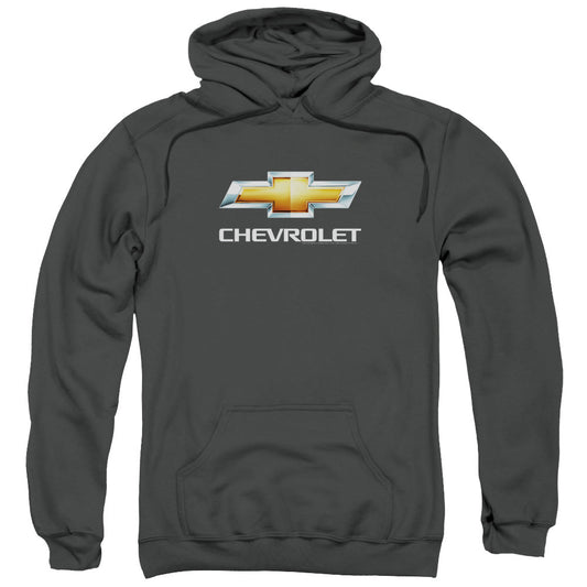 Chevrolet Chevy Bowtie Stacked Mens Hoodie Charcoal