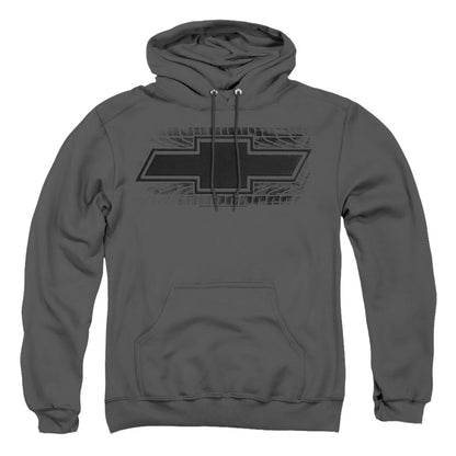 Chevrolet Bowtie Burnout Mens Hoodie Charcoal