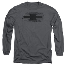 Load image into Gallery viewer, Chevrolet Bowtie Burnout Mens Long Sleeve Shirt Charcoal Officially Licensed

