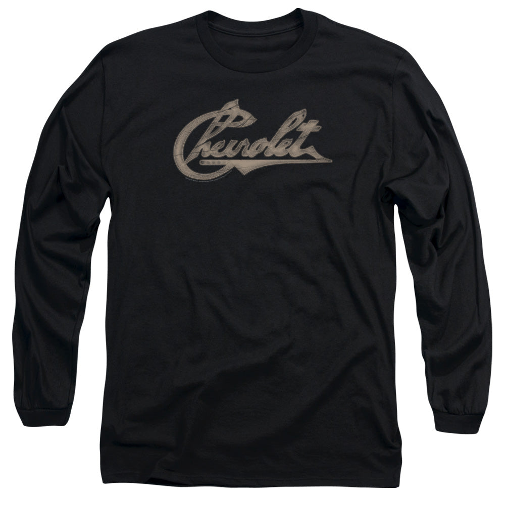 Chevrolet Chevy Script Mens Long Sleeve Shirt Black Officially Licensed