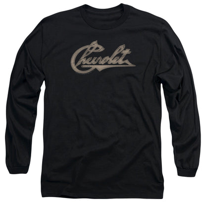 Chevrolet Chevy Script Mens Long Sleeve Shirt Black Officially Licensed