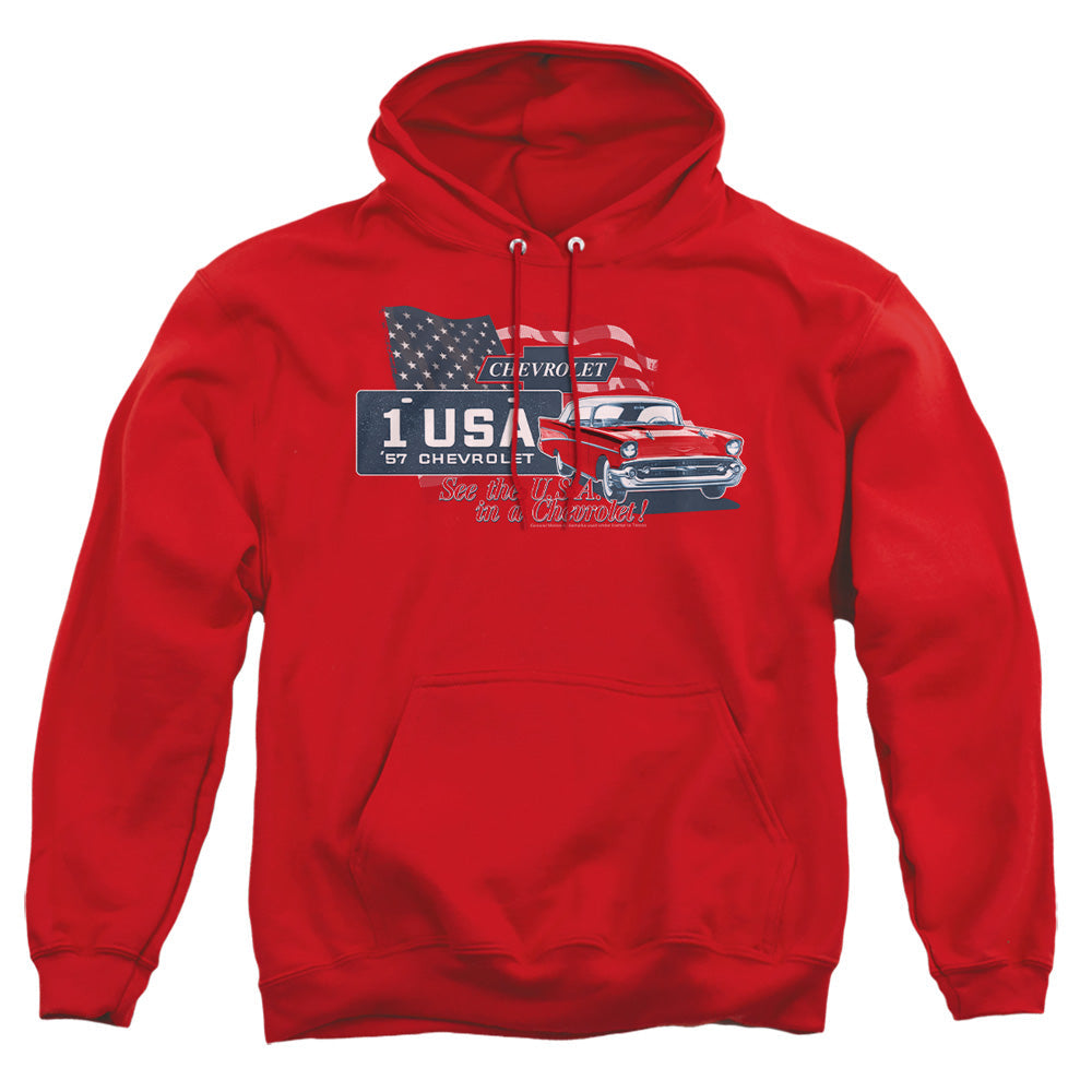 Chevrolet See The Usa Mens Hoodie Red