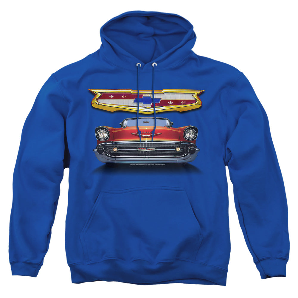 Chevrolet 1957 Bel Air Grille Mens Hoodie Royal